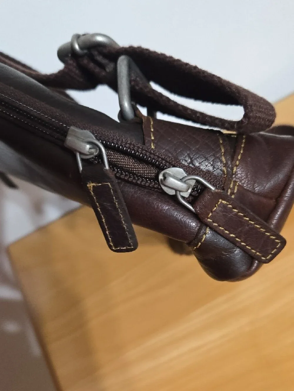 Jack Georges Sleek Dark Brown Leather Convertible Crossbody/Backpack  Bag